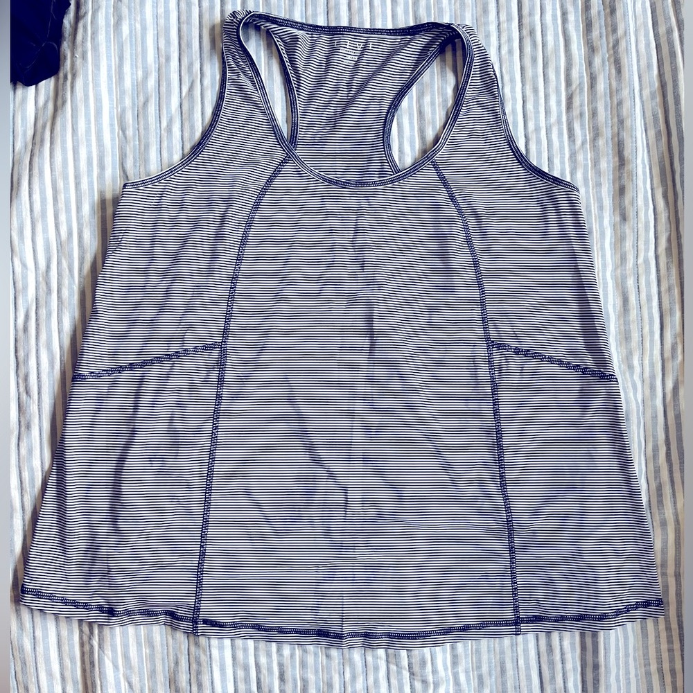 EUC LIVI Active racerback wicking tank navy/white stripe 18/20